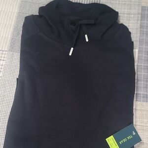 NWT Tek Gear Women's Black Cowlneck Tunic Sweatshirt with Drawstring